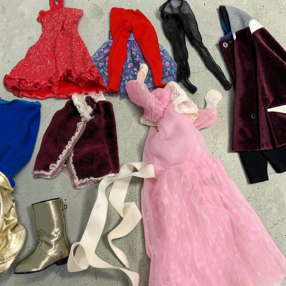 VTG 1970s 1980s Barbie Mattel Doll Clothes Lot Outfits Dresses Tights Mix